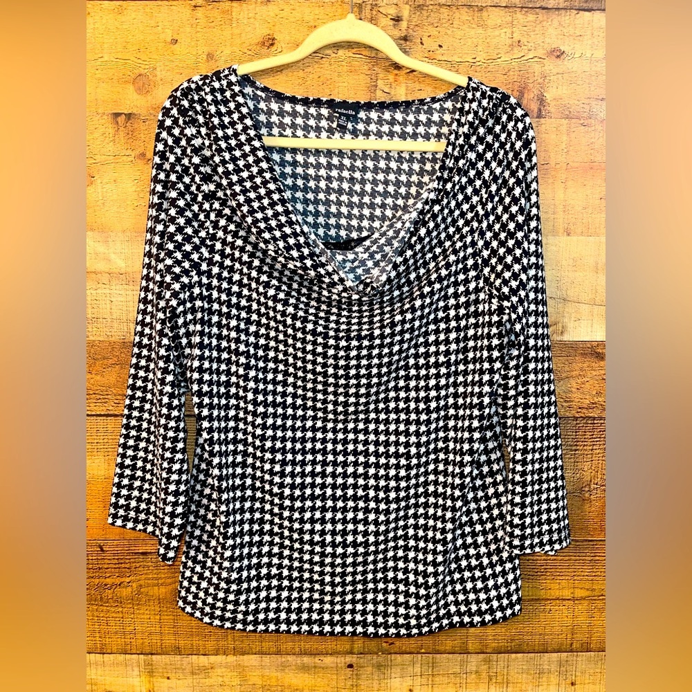 Rafaella Houndstooth lace blouse